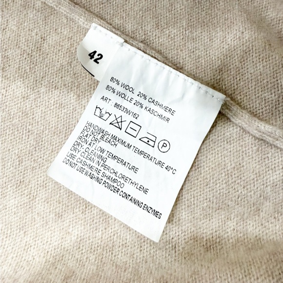 Repeat Cashmere Wool Blend Wrap Cardigan Sweater Sand Beige Size 42 M-L - Picture 8 of 8